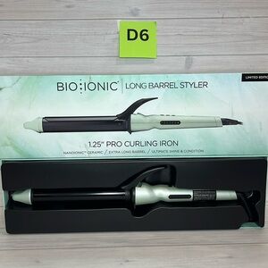 Bio Ionic Long Barrel Styler 1.25” Pro Curling Iron - Black and White